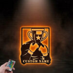 Custom Name Boxing Metal Wall Signs With RGB Led Light