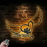 Custom Name Cat Remember Name Sign Home Decor, Metal Wall Signs With RGB Led Light