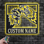 Custom Name Chicken Farm Name Sign Decoration For Room, Metal Wall Signs With RGB Led Light