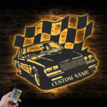 Custom Name Classic Muscle Car Name Sign Metal Wall Signs With RGB Led Light