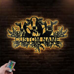 Custom Name Cow Metal Art Wall Decor, Diary Farm Indoor, Metal Wall Signs With RGB Led Light