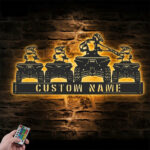 Custom Name Dirt Bike Name Sign Home Decor, Metal Wall Signs With RGB Led Light