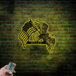 Custom Name Eagle Metal Sign Decor, Wall Hanging Decor, Metal Wall Signs With RGB Led Light