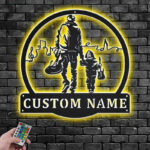 Custom Name Electric Guitar Name Sign Decoration For Room, Metal Wall Signs With RGB Led Light