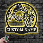 Custom Name Electrician Name Sign Decoration For Room, Metal Wall Signs With RGB Led Light