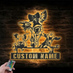 Custom Name Farmhouse Metal Wall Signs With RGB Led Light