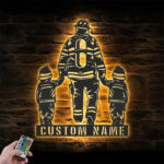 Custom Name Fire Department Metal Wall Signs With RGB Led Light
