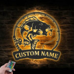 Custom Name Fisher Name Sign Home Decor Kid Boy Girl Nursery Metal Wall Signs With RGB Led Light