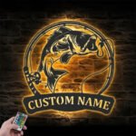 Custom Name Fisher Name Sign Home Decor Kid Boy Girl Nursery Metal Wall Signs With RGB Led Light