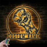 Custom Name Funny Emus Bird Lover Name Sign Home Decor, Metal Wall Signs With RGB Led Light