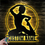 Custom Name Gymnastics Name Sign Decoration Gymnastics Lover Metal Wall Signs With RGB Led Light