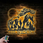 Custom Name Horse Livestock Name Sign Home Decor Horse Barn Metal Wall Signs With RGB Led Light