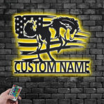 Custom Name Horse Name Sign Decoration For Room, Metal Wall Signs With RGB Led Light