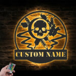 Custom Name Ink Studio Metal Wall Signs With RGB Led Light