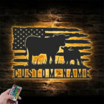 Custom Name Livestock Calf Farm Name Sign Home Decor Heifer Barn, Metal Wall Signs With RGB Led Light