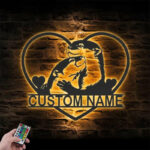Custom Name Otter Lover Metal Wall Signs With RGB Led Light