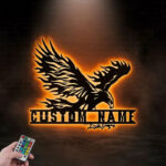 Custom Name Phoenix Name Sign, Metal Wall Signs With RGB Led Light