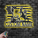 Custom Name Pig Farm Name Sign Decoration For Room, Metal Wall Signs With RGB Led Light