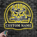 Custom Name Plumber Name Sign Decoration For Room, Metal Wall Signs With RGB Led Light