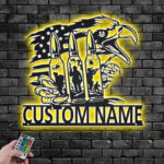 Custom Name Soldier Name Sign Decoration For Room, Metal Wall Signs With RGB Led Light