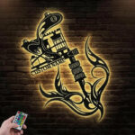 Custom Name Tattoo Shop Metal Wall Signs With RGB Led Light