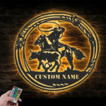 Custom Name Tie Down Roper Name Sign Home Decor, Metal Wall Signs With RGB Led Light