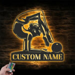 Custom Name Tumbling Cheerleading Fitness Decoration Metal Wall Signs With RGB Led Light