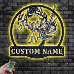 Custom Name Veteran Name Sign Decoration For Room, Metal Wall Signs With RGB Led Light