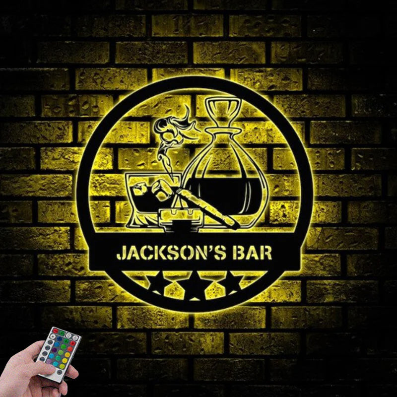 1CustomNameWhiskeyGlass_CigarMetalSignWallArtWithRGBLedLight.jpg