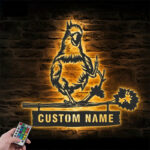 Custom Name Wildlife Parrot Lover Name Sign Home Decor, Metal Wall Signs With RGB Led Light