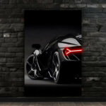 Custom Neon Supercar Wall Art (UV Printed) – Futuristic Automotive Decor