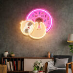 Cute Sloth & Donut Neon Sign – Sweet LED Neon Wall Art