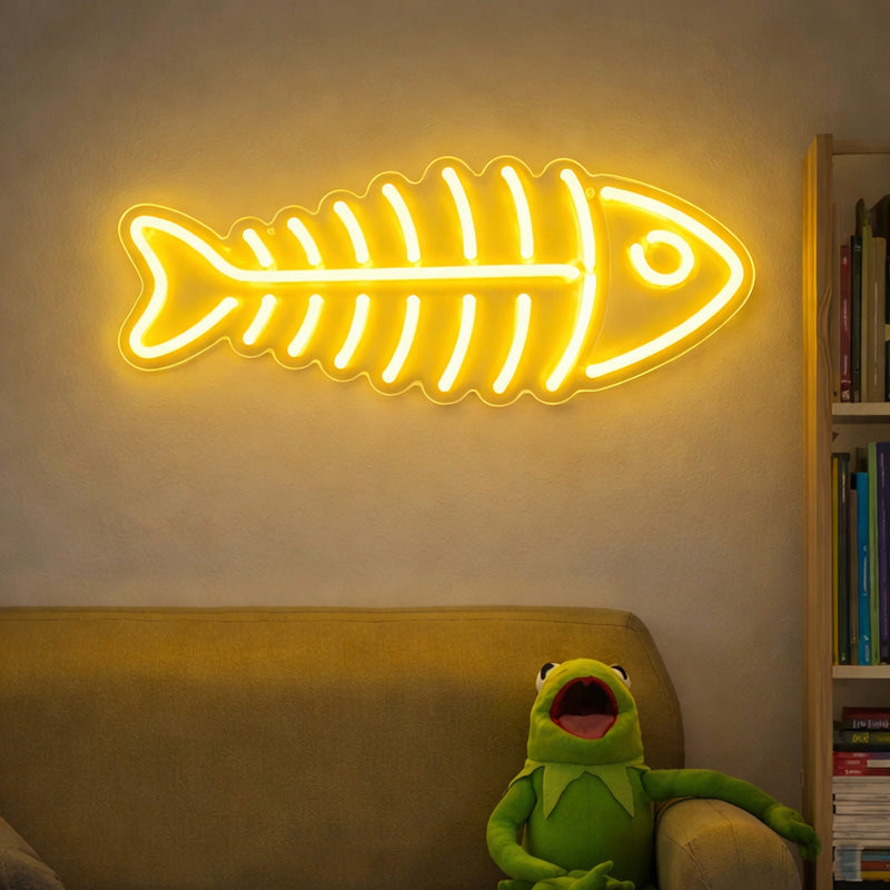 1FishSkeletonNeonSign_MinimalistYellowLEDWallLight.jpg
