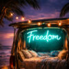 Freedom Script LED Neon Sign for Bedroom, Home and Inspirational Wall Decor