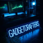 GadgetCrafters Neon Sign – Blue LED Business Logo Light for Tech Studio, Office & Storefront