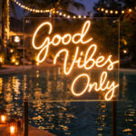 Good Vibes Only Neon Sign – Warm White Script LED Decor for Cozy Home, Garden, Café, and Aesthetic Spaces