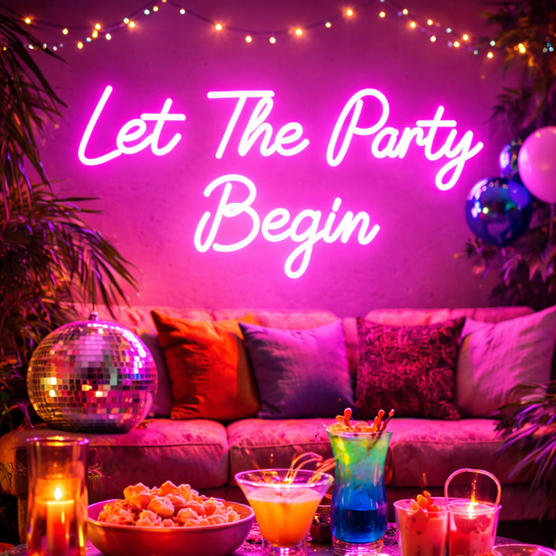 1LetThePartyBeginNeonLEDSign_VibrantPinkScriptLightforCelebrations_Events_PartyDecor.jpg