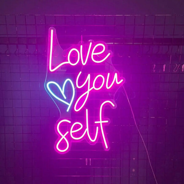 Love Yourself Inspirational Quote Neon Wall Art - LEDTOT