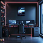 Modern Sports Car Neon Canvas Wall Art - LEDTOT