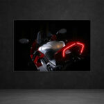 Motorcycle Neon LED Wall Art (UV Printed) – Modern Sportbike Decor