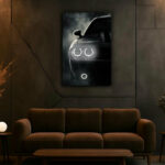 Neon Sports Car Wall Art UV Print – Modern Automotive Neon for Gamer Room & Man Cave Decor
