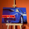 Neon Supercar Wall Art UV Print – Modern Automotive Canvas for Gamer Room & Man Cave Decor - LEDTOT