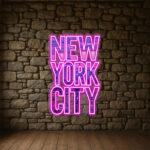 New York City Neon LED Sign – UV-Printed Plexiglass Wall Art with Dimmer