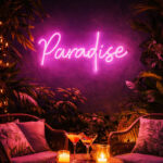 Paradise Script LED Neon Sign for Bedroom, Bar and Wall Decoration