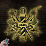 Personalized Barber,  Metal Wall Signs With RGB Led Light