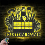 Personalized Beauty Salon, Metal Wall Signs With RGB Led Light