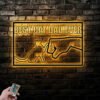 Personalized Best Cat Dad Ever, Metal Wall Signs With RGB Led Light