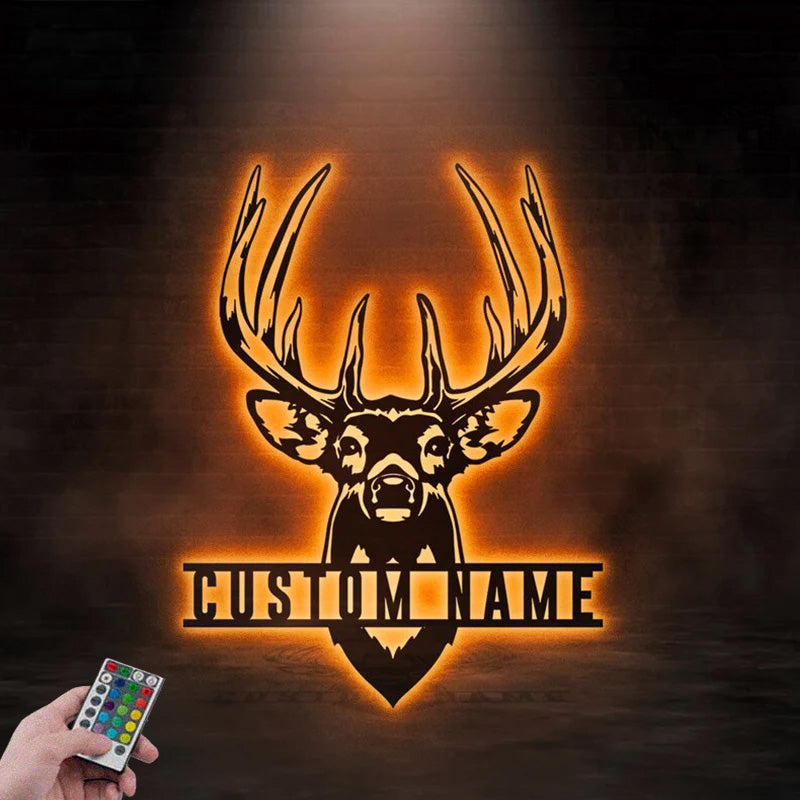 1PersonalizedDeerHeadMetalWallSignsWithRGBLedLight.jpg