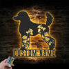 Personalized FLoral Poodle Metal Wall Signs With RGB Led Light