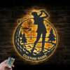 Personalized Female Golfing Metal Wall Signs With RGB Led Light
